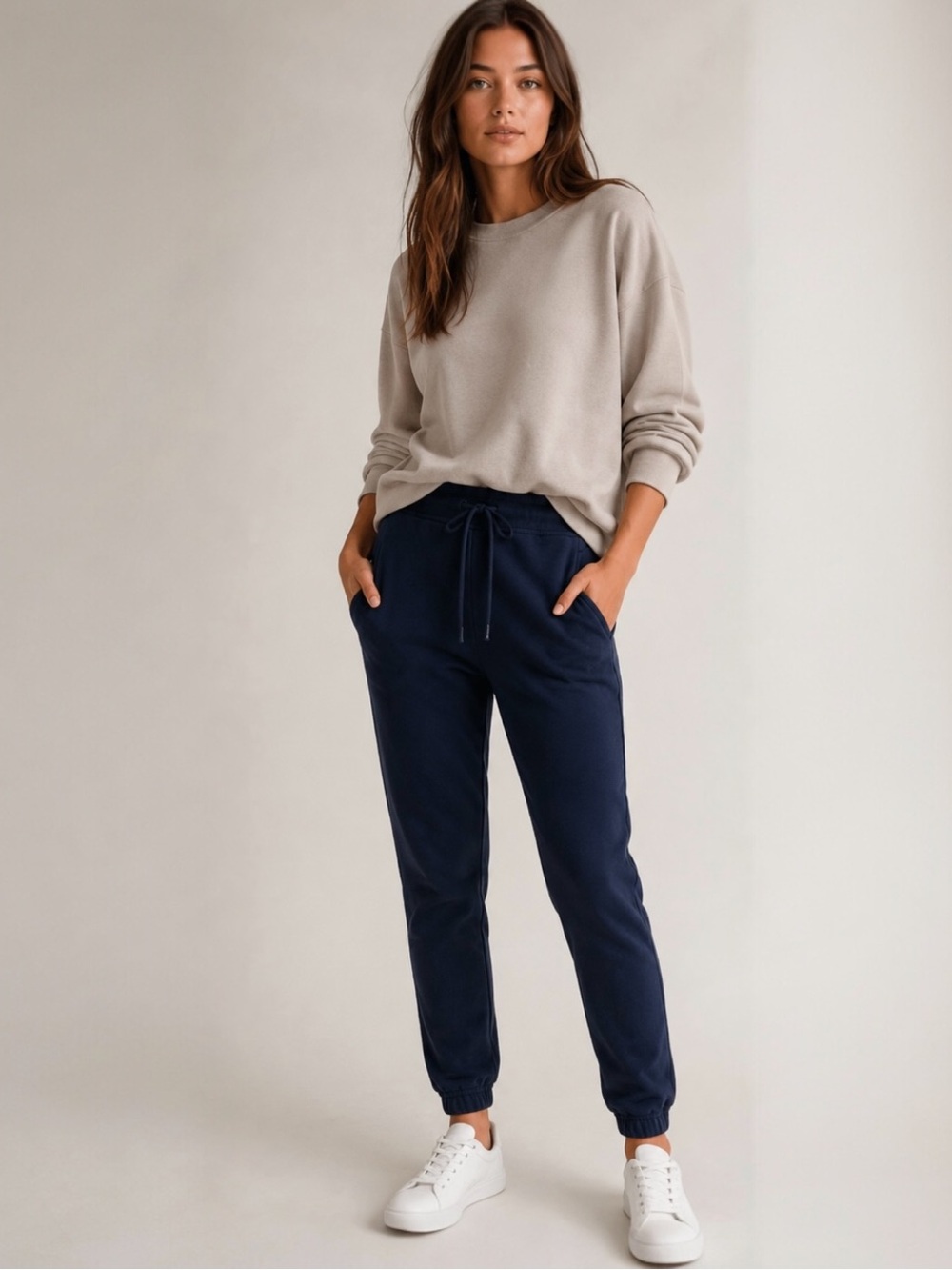 Cotton Citizen Milan Jogger Pants Navy Cotton Women's Drawstring Waist XS